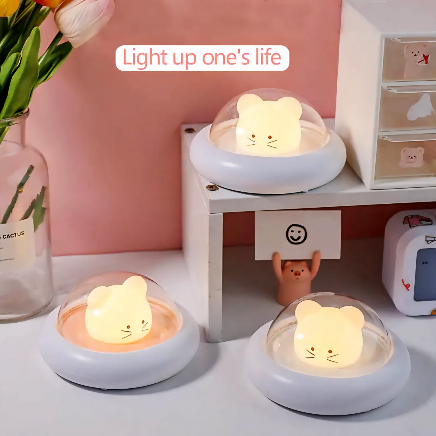 1pc LED Nursery UFO Night Light - Cute Silicone Baby Lamp. Canada
