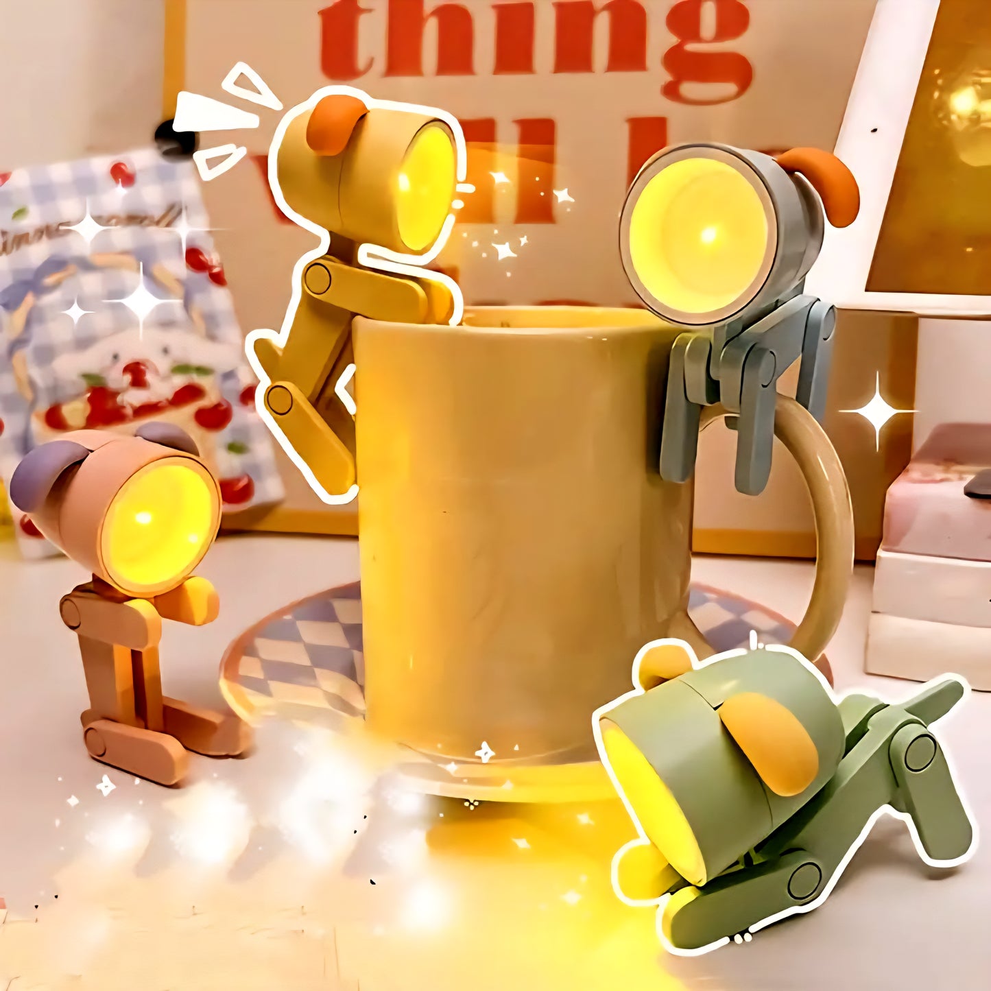Illuminate your space with the adorable 1pc Adjustable Puppy Reading Light. This charming desk lamp features a cute stick dog design, perfect for adding a touch of whimsy to any room. Canada