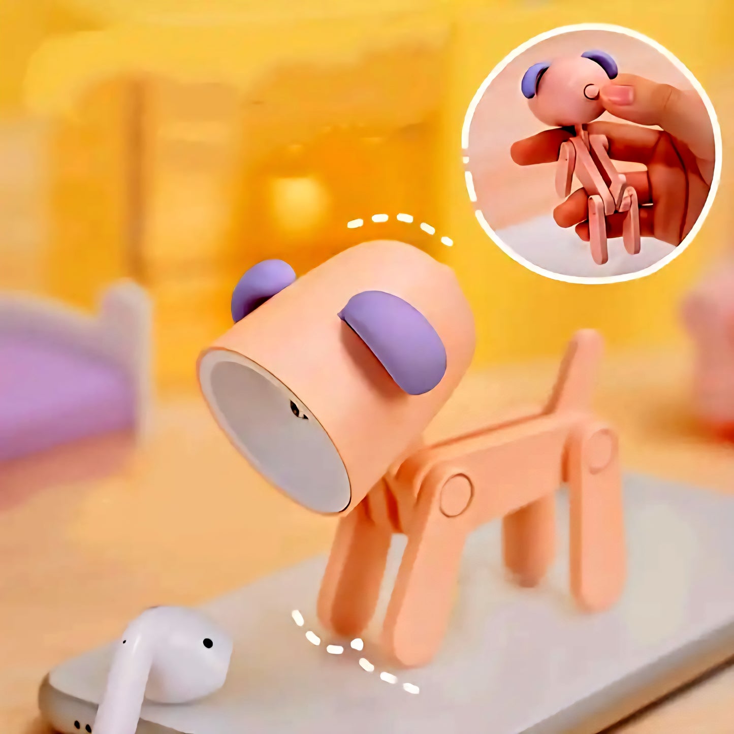 Illuminate your space with the adorable 1pc Adjustable Puppy Reading Light. This charming desk lamp features a cute stick dog design, perfect for adding a touch of whimsy to any room. Canada