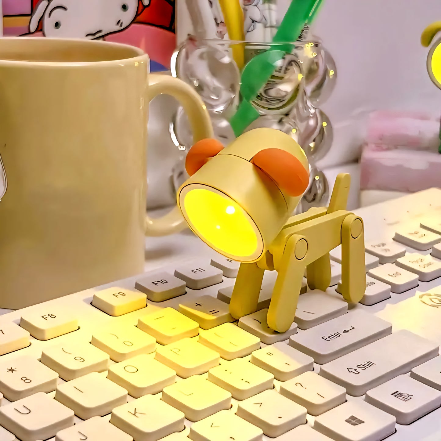 Illuminate your space with the adorable 1pc Adjustable Puppy Reading Light. This charming desk lamp features a cute stick dog design, perfect for adding a touch of whimsy to any room. Canada