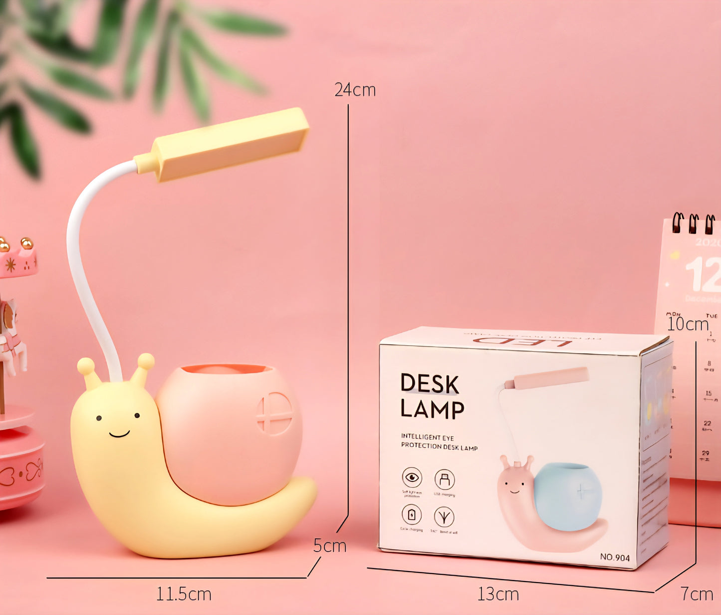 Brighten up your workspace with this adorable Cute Snail USB Charging Desk Lamp, designed to add a touch of whimsy and practicality to your desk. With its modern and simple style, this lamp serves not just as a light source but also as a charming pen holder, making it perfect for organizing your stationery while you work or study