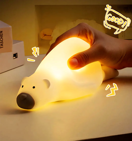 Transform your child's bedroom into a magical haven with our Silicone Pat Lamp. This enchanting night light not only provides soft illumination but also serves as a delightful companion for bedtime. Crafted from high-quality silicone and ABS materials, this lamp is designed for durability and safety, making it perfect for children of all ages.